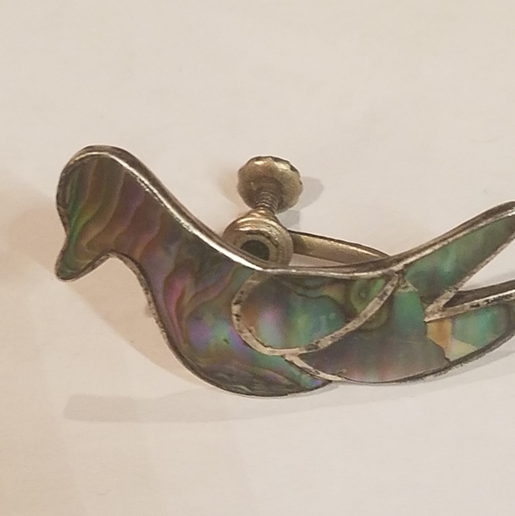 Vintage Abalone Inlay Earrings - Picture 5 of 8